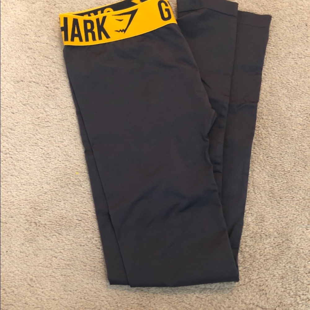 Gymshark Fit leggings- Charcoal citrus yellow
